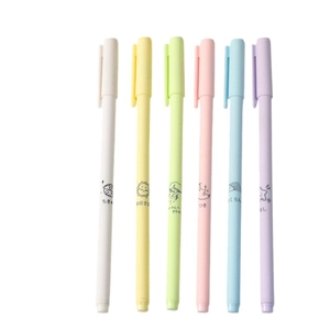 6-piece Morandi gel pen set in pastel macaron colors with matte finish for school and office