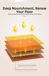 Detailed schematic diagram showing beeswax penetrating and protecting wood floor layers