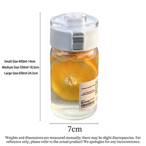Minimalist portable plastic water bottle set in 400ml, 550ml and 650ml sizes for sports