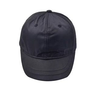 Solid black waterproof short brim baseball cap for men, outdoor sun shade athletic hat