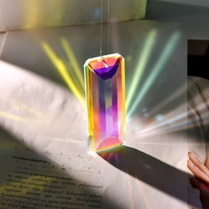 Crystal Suncatcher Prisms Rainbow Maker Faceted Pendant Hanging Ornament Window Garden Decor Elegant Gift With Rope