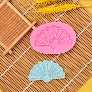 Moule en silicone en forme d'éventail chinois pour fondant, chocolat et décoration