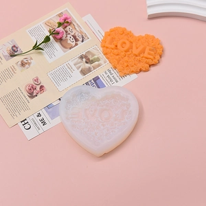 Heart-shaped LOVE rose silicone mold for DIY soap making and cake decorating