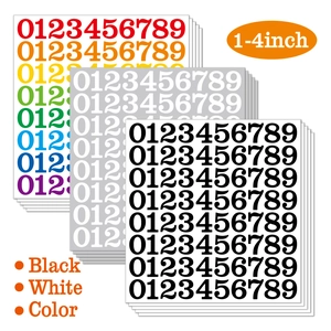 Autocollants Chiffres Vinyl 0-9 Imperméable Autocollant Pour Boîte Aux Lettres Poubelle Maison Bureau DIY Couleurs Assorties