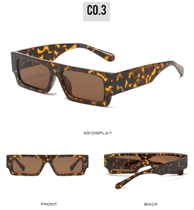 Three perspectives of retro tortoiseshell square sunglasses with dark brown UV400 lenses