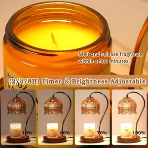 Marble candle warmer lamp with timer and 4 levels of adjustable brightness settings