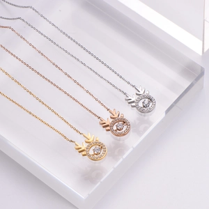 Sparkling elk antler pendant necklace in gold, rose gold and silver finishes