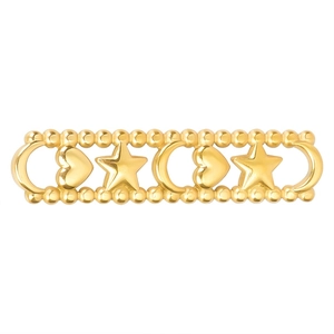Gold stainless steel connector chain with heart, star and moon charms for DIY jewelry