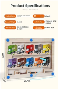 Detailed size specifications of the magnetic color sorting board for kids