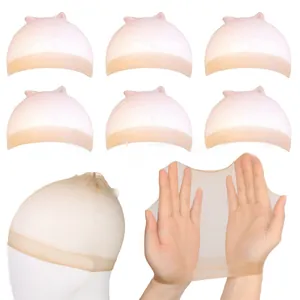 Elastic HD wig cap showing high transparency and stretchable nylon mesh material