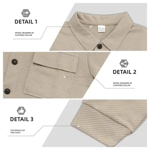 Men's heavy twill jacket featuring khaki lapel collar and large patch pocket details