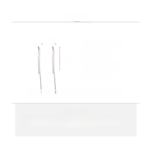 Detailed size and material specs for elegant zircon long tassel earrings in copper