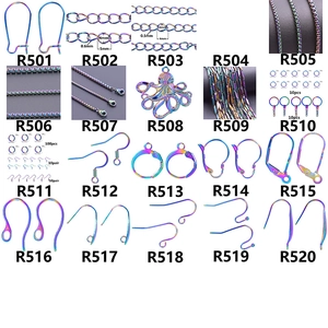 Rainbow-plated stainless steel DIY jewelry making parts assortment with lobster clasps