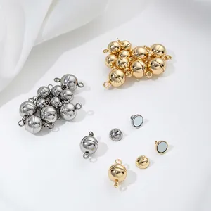 Polished magnetic ball clasps in gold and silver for DIY jewelry making and bracelet repairs