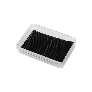 Black wave-shaped hair clips set in a transparent storage box for daily hair styling