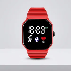 Astronaut LED Digital Watch Square Sports Student Wristwatch With TPU Strap Fashion Digital Display For Boys Girls Adults