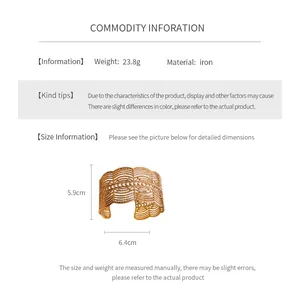 Dimensions détaillées du bracelet en métal dentelle montrant une hauteur de 5,9 cm