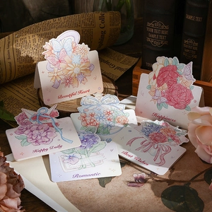 Set of 6 aesthetic floral 3D pop-up cards for Mother's Day and birthday gift decoration