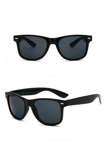 Detail of black square sunglasses frame showing the CE 6028 model code on the temple