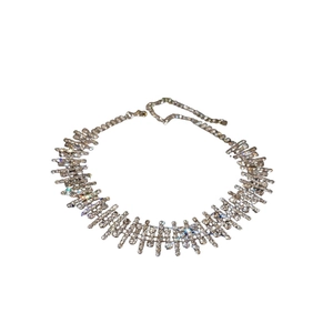 Elegant rhinestone irregular waterfall choker necklace for women in high-end style