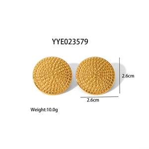 Boucles d'oreilles rondes dorées avec texture spirale et diamètre de 2,6 cm pour femmes