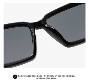 Macro view of seamless integrated nose pads for comfortable and pressure-free sunglasses fit