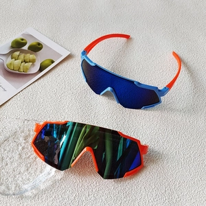 Kids sports wrap around sunglasses with colorful lenses and lightweight frames