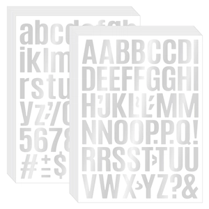 Detail of silver metallic alphabet and number stickers for DIY water bottles and gifts