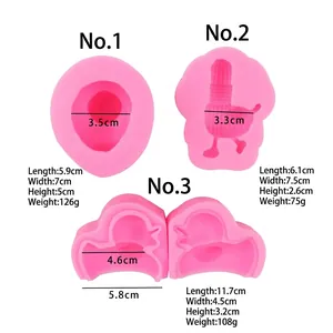 3D little duck silicone mold set for DIY handmade soap, chocolate and cake decoration