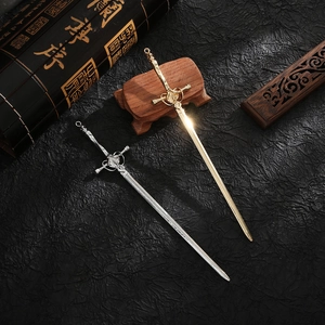 New Chinese style sword hairpins in gold and silver finish with ancient sword design