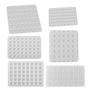 6-piece DIY alphabet and heart silicone resin mold set for creative jewelry making