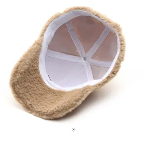 Detailed view of the warm plush baseball cap interior with mesh lining and sweatband