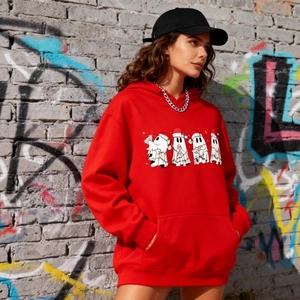 Felpa Con Cappuccio Stampa Fantasmi Di Natale Foderata In Pile Manica Lunga Maglione Casual Per Uomo Donna