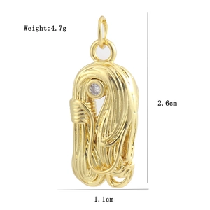 Detailed dimensions of copper zircon pendant with weight and size specifications