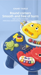 Multi-functional baby learning game table with sea animal buttons and musical piano keys