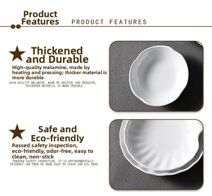 Macro detail of a white melamine sauce dish with thickened edges and shell texture