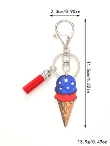 Detailansicht Holz-Eiscreme-Schlüsselanhänger mit Maßen 2,3 cm Breite und 11,5 cm Länge