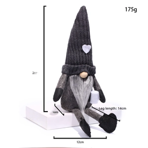 Detailed size specifications for the long-legged Christmas gnome plush doll
