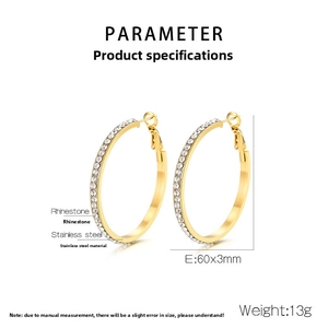 Dettagli dei cerchi da 60mm in acciaio inossidabile dorato con strass scintillanti