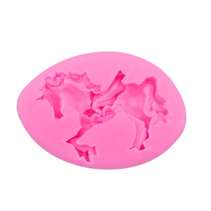 Pink unicorn silicone mold for fondant baking and chocolate diy craft projects