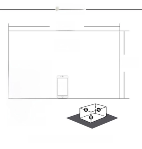Detailed size guide for 70x50cm wrapping paper with real-world scale comparisons