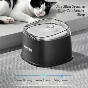 Quiet automatic pet water fountain with 2L circulating filtration for cats and dogs