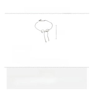 Detailed dimensions of silver bow snake chain necklace with 40cm length and 8cm extension