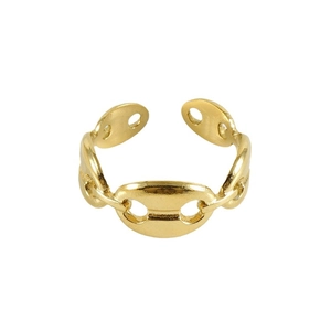 Minimalistischer goldener Schweinenasen-Ring mit verstellbarem Design und glattem Metall