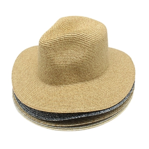 Straw Fedora Hat Woven Paper Sun Protection Wide Brim Beach Vacation Summer Jazz Style For Men Women