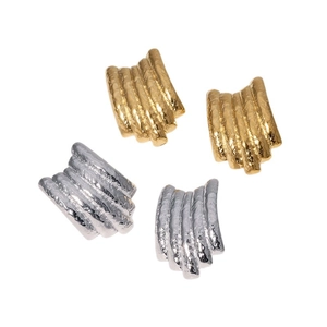 Vintage 18K gold and silver plated stainless steel geometric stud earrings for women