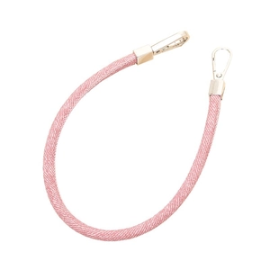 Pink woven PU leather wrist strap with gold metal buckles for phone and keychains