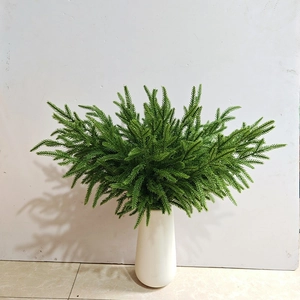 Artificial Norfolk Pine Branches Realistic PE Soft Glue Real Touch Christmas Greenery Stems For Home Winter Wedding Decoration