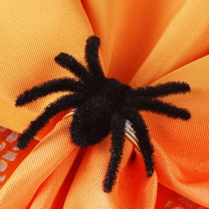 Halloween Portatovaglioli a Forma di Ragno Floccato Nero in Lega di Zinco Anello Metallico a Spirale Argento per Decorazione Tavola