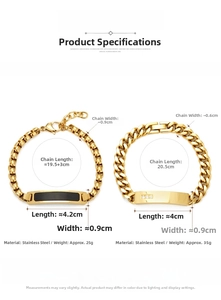 Detailed view of two 18K gold plated stainless steel curb chains with cubic zirconia accents